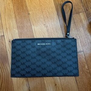 Michael Kors Monogram Black Wristlet